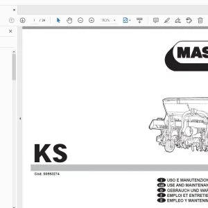 MASCHIO KS USE & MAINTENANCE / PARTS MANUAL 00553274 - PDF