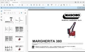 MASCHIO MARGHERITA 380 HYDRAULIC FLAIL-EDGER MOWER USE AND MAINTENANCE/PARTS MANUAL - PDF