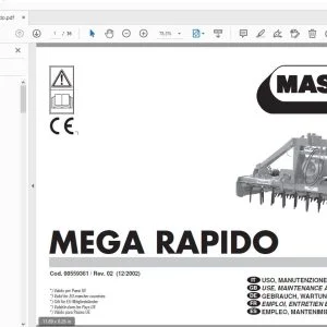 MASCHIO MEGA RAPIDO Operator & Parts Manual 00559361 PDF