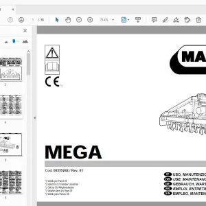 MASCHIO MEGA USE, MAINTENANCE & PARTS MANUAL 00559242 - PDF