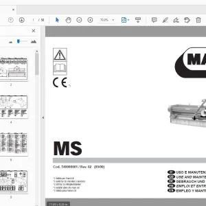 MASCHIO MS USE & MAINTENANCE/PARTS MANUAL T40000001 - PDF DOWNLOAD