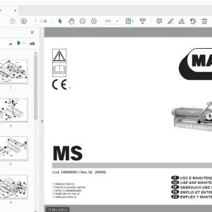 MASCHIO MS USE & MAINTENANCE / PARTS MANUAL T40000001 - PDF