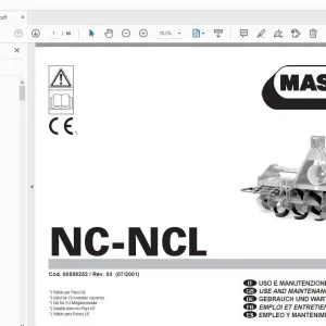 MASCHIO NC-NCL USE & MAINTENANCE / PARTS MANUAL - PDF DOWNLOAD