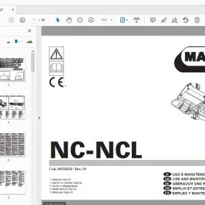 MASCHIO NC-NCL USE & MAINTENANCE/PARTS MANUAL 00559252 - PDF