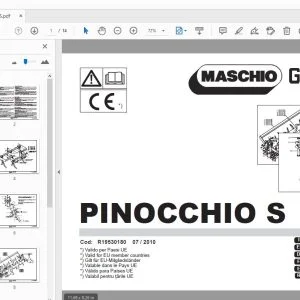 MASCHIO PINOCCHIO S PARTS MANUAL R19530180 - PDF DOWNLOAD