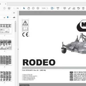 MASCHIO RODEO USE & MAINTENANCE  PARTS MANUAL F07010475 - PDF