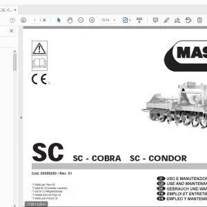 MASCHIO SC-COBRA SC-CONDOR USE & MAINTENANCE / PARTS MANUAL - PDF