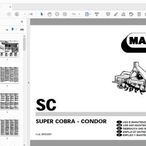 MASCHIO SC SUPER COBRA-CONDOR USE & MAINTENANCE / PARTS MANUAL 00553057 - PDF DOWNLOAD
