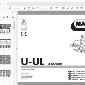 MASCHIO U-UL U COBRA USE & MAINTENANCE / PARTS MANUAL - PDF