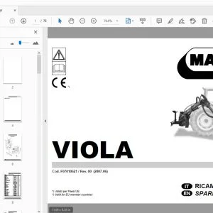 MASCHIO VIOLA PARTS MANUAL F07010621 - PDF DOWNLOAD