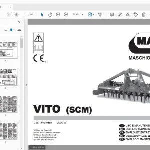 MASCHIO VITO (SCM) USE & MAINTENANCE / PARTS MANUAL - PDF