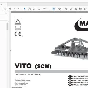 MASCHIO VITO (SCM) USE & MAINTENANCE  PARTS MANUAL (F07010450) - PDF