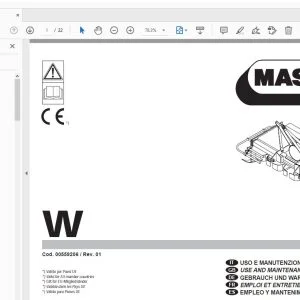 MASCHIO W USE & MAINTENANCE / PARTS MANUAL - PDF DOWNLOAD