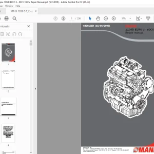 Manitou 1104D EURO 3 - 80CV / 100CV ENGINE Repair manual - PDF DOWNLOAD