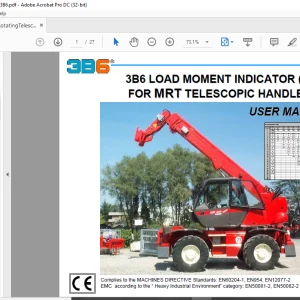 Manitou 3B6 Load Moment Indicator (Lmi) FOR Telescopic Handlers USER MANUAL - PDF