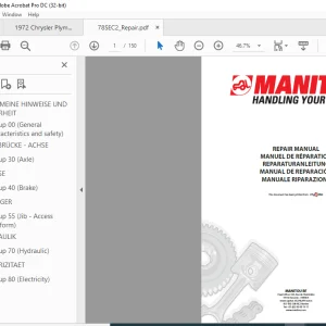 Manitou 78SEC2 Repair Manual - PDF DOWNLOAD