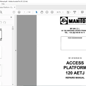 Manitou ACCESS PLATFORM 150 AET2 REPAIR MANUAL - PDF DOWNLOAD