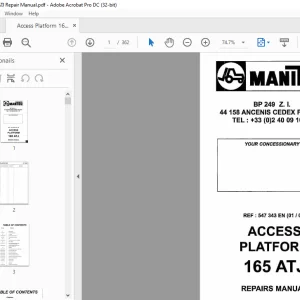 Manitou ACCESS PLATFORM 165 ATJ REPAIR MANUAL - PDF DOWNLOAD