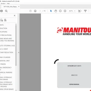Manitou AXLE 212 REPAIR MANUAL - PDF DOWNLOAD