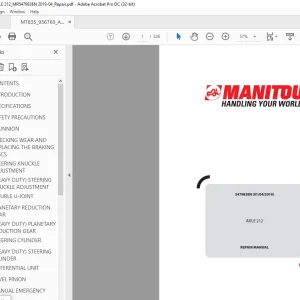 Manitou AXLE 212 REPAIR MANUAL 547983 - PDF DOWNLOAD