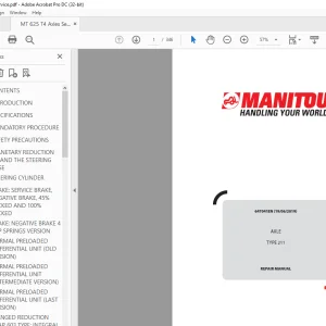Manitou AXLE TYPE 211 Repair Manual - PDF DOWNLOAD