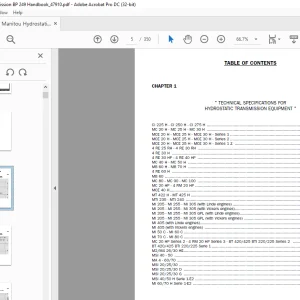 Manitou Hydrostatic Transmission BP 249 Handbook_ Manual - PDF DOWNLOAD