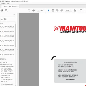 Manitou MLT 625-75 H SÉRIE 1-E3 MLT-X 625-75 H SÉRIE 1-E3 Repair Manual - PDF
