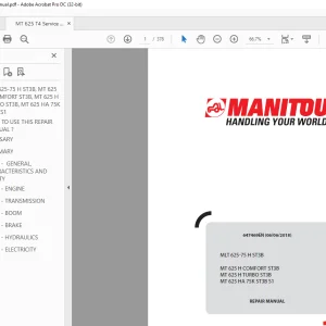 Manitou MLT 625-75 H ST3B REPAIR MANUAL - PDF DOWNLOAD