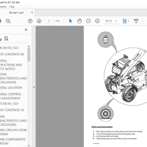 Manitou MLT 634 Telehandlers Service Manual  - PDF DOWNLOAD