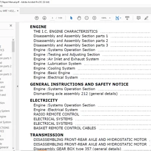Manitou MRT 1432-2540 (Type 212,357) Repair Manual  - PDF DOWNLOAD