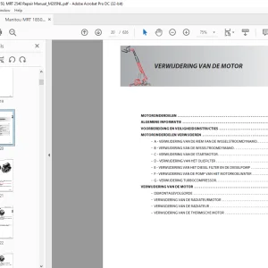 Manitou MRT 1850,MRT 2150, MRT 2540 Repair Manual - PDF DOWNLOAD