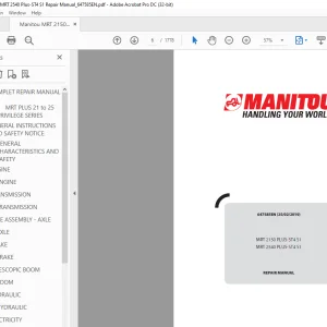 Manitou MRT 2150 PLUS-ST4 S1 MRT 2540 PLUS-ST4 S1 REPAIR MANUAL 647585 - PDF
