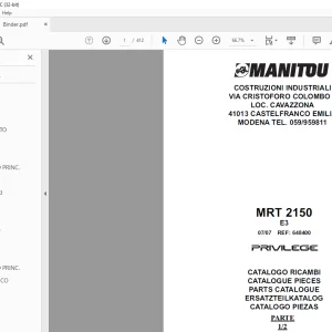 Manitou MRT 2150 Parts Manual Vol1&2 - PDF DOWNLOAD