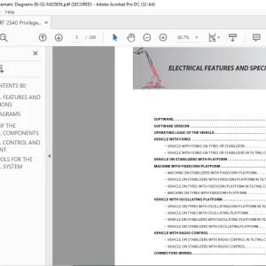 Manitou MRT 2540 Privilege Electrical Schematic Diagrams Manual80-02-M205EN - PDF