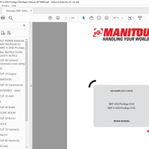 Manitou MRT 3050 Privilege ST3A MRT-X 3050 Privilege ST3A REPAIR MANUAL  - PDF