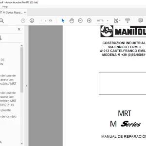 Manitou MRT M Series MANUAL DE REPARACIÓN - PDF DOWNLOAD