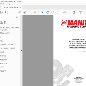 Manitou MSI 40 H Series 1-E2 MSI 50 H Series 1-E2 REPAIR MANUAL - PDF DOWNLOAD