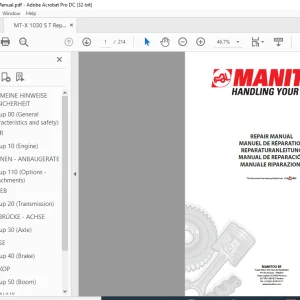 Manitou MT-X 1030 S T Repair Manual - PDF DOWNLOAD