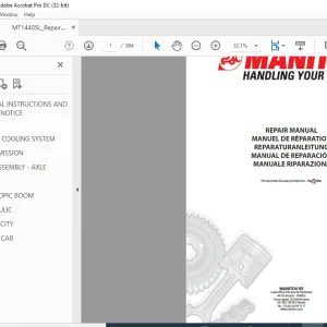 Manitou MT1440SL Repair Manual - PDF DOWNLOAD
