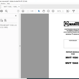 Manitou MVT 1130L MVT 1340L Repair Manual - PDF DOWNLOAD