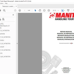 Manitou Telescopic Loader MLT627 Turbo Repair Manual - PDF DOWNLOAD