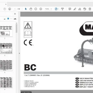 Maschio BC Use & Maintenance/Parts Manual - PDF DOWNLOAD