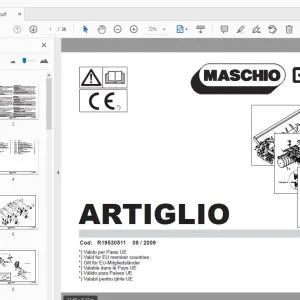 Maschio Gaspardo Artiglio Parts Manual R19530511 - PDF DOWNLOAD