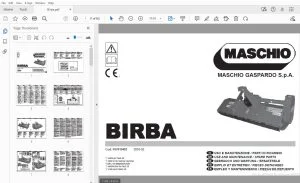 Maschio Gaspardo Birba USE & MAINTENANCE  SPARE PARTS MANUAL - PDF