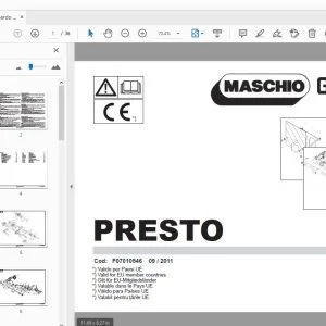 Maschio Gaspardo Presto Parts Manual - PDF DOWNLOAD