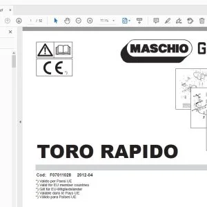 Maschio Gaspardo TORO RAPIDO PARTS MANUAL F07011028 - PDF DOWNLOAD