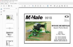 McHale 991B-BC-BE-BER-BJS Baler Wrapper Parts Manual - PDF DOWNLOAD