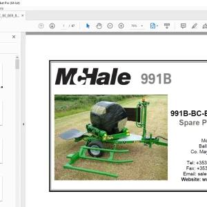 McHale 991B-BC-BE-BER-BJS Baler Wrapper Parts Manual - PDF DOWNLOAD