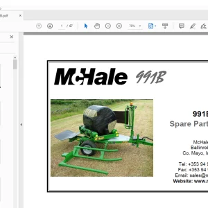 McHale 991B Baler Wrapper Parts Manual CLT00349 - PDF DOWNLOAD