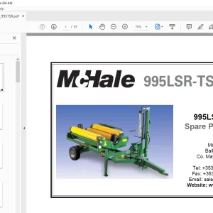 McHale 995LSR-TSR Baler Wrapper Parts Manual CLT00445 - PDF DOWNLOAD